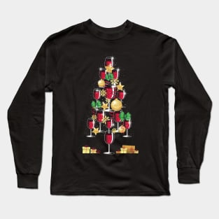 Wine Christmas tree Long Sleeve T-Shirt